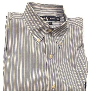 Ralph Lauren‎ Yarmouth Blue/White Button Down Shirt Size 16.5 34/35
